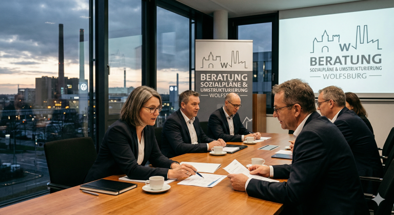 Konsultation über Sozialpläne und Umstrukturierung in Wolfsburg